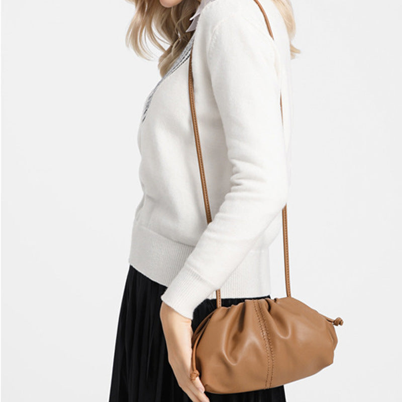 Women's Elegant High-grade Drawstring Cloud Large Capacity Waterproof Clutch Fashion Women's Messenger Bag