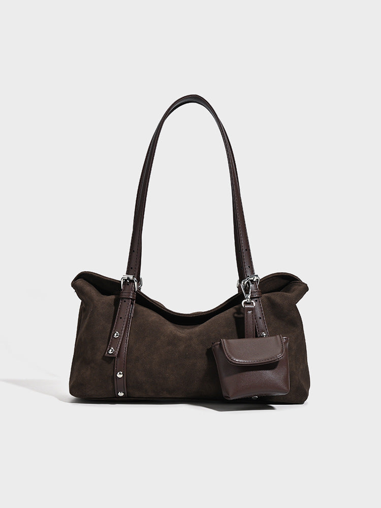 Women's Retro Suede Pillow Large Capacity Commuter Bags