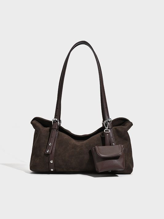 Women's Retro Suede Pillow Large Capacity Commuter Bags