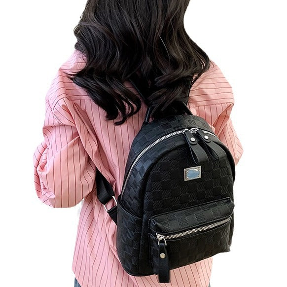 Leather Lightweight Plaid Fashion Western Style Backpacks