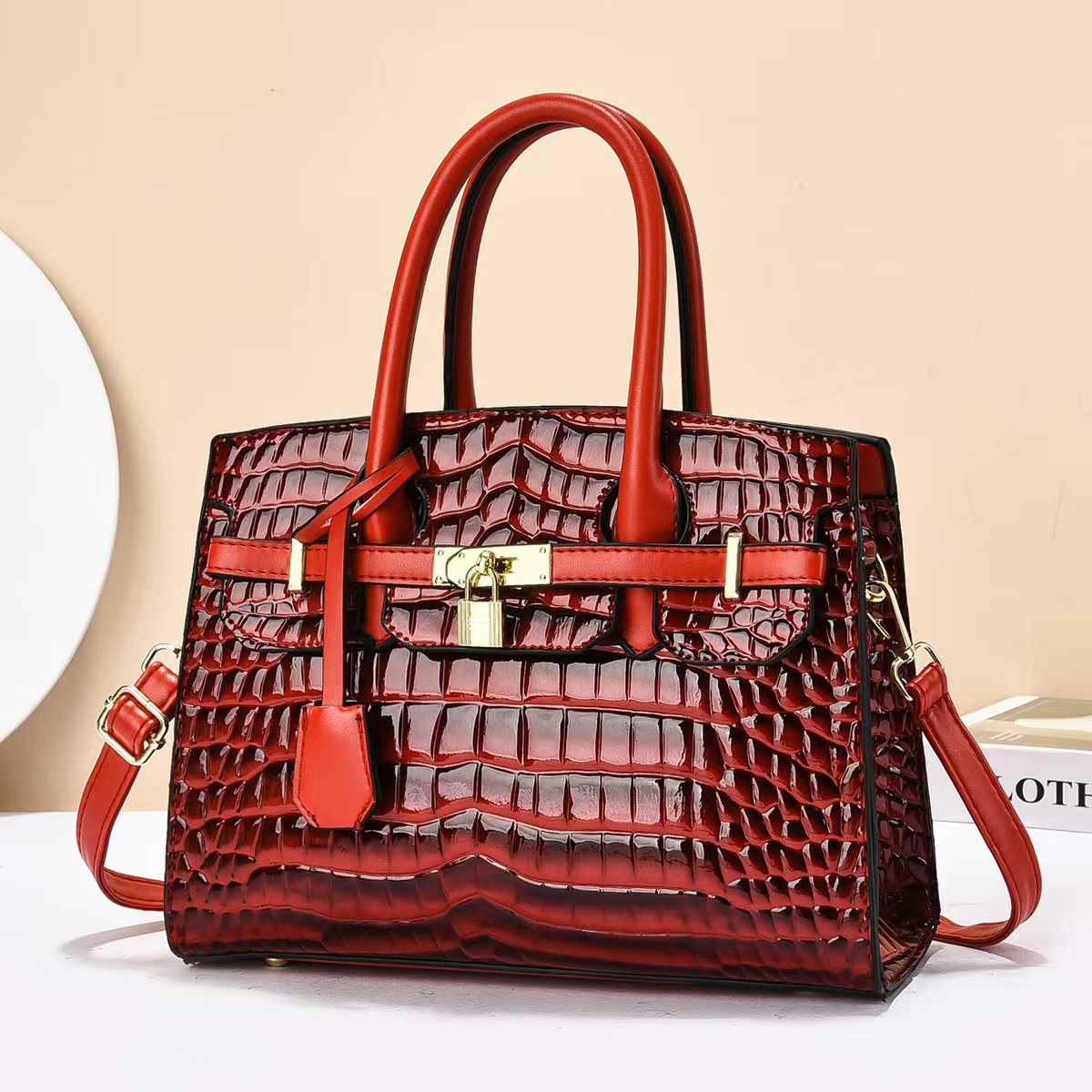 Women's Niche Western Style Crocodile Pattern Versatile Women's Shoulder Bag