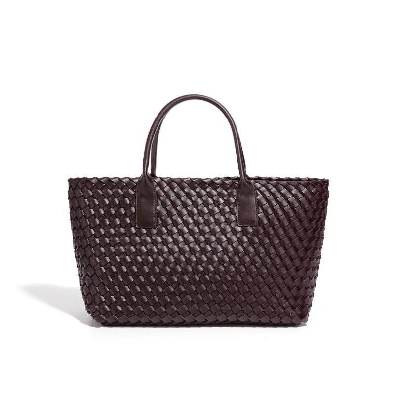 Women's Class Soft Leather Woven Portable Commuter Women's Handbag