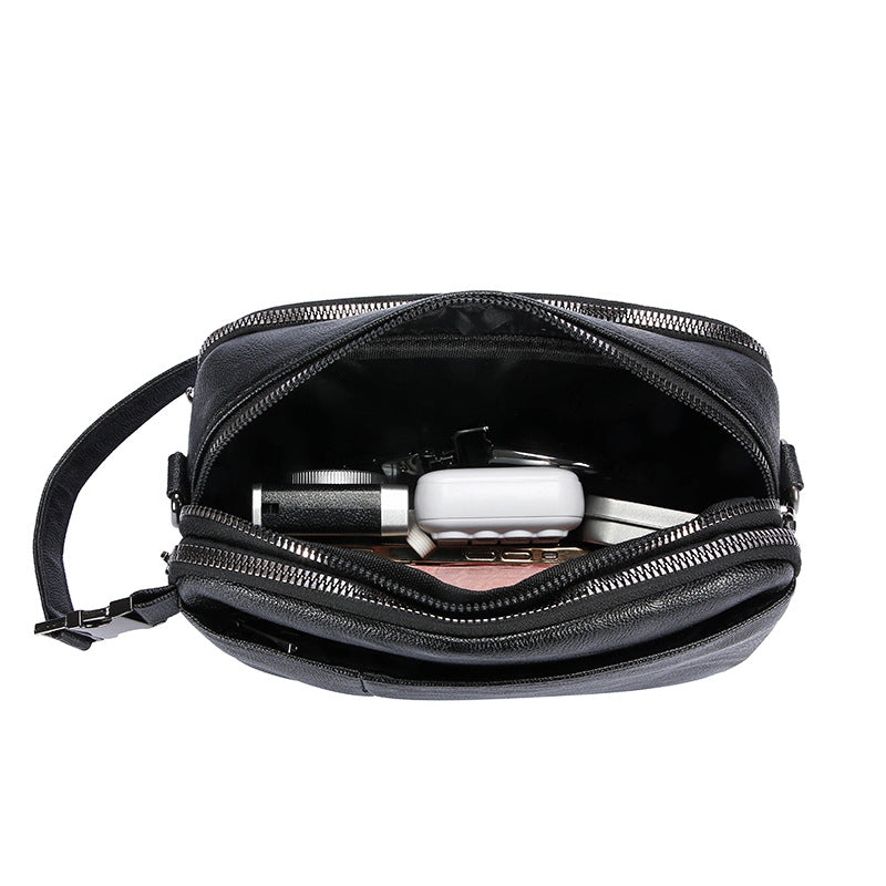 Men's Authentic Leather Tactile Feel Large Capacity Men's Messenger Bag