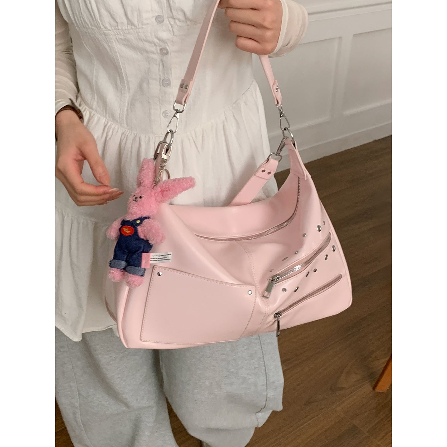 Women's Korean Style Large Capacity Underarm Soft Tote Bag