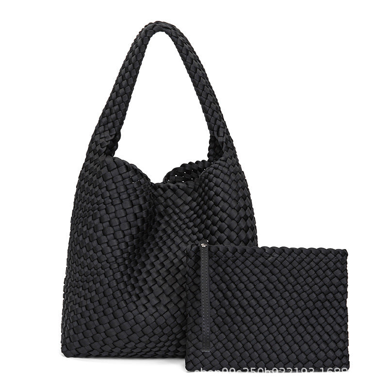 Women's Nylon Woven Large Capacity High-grade Portable Tote Bag