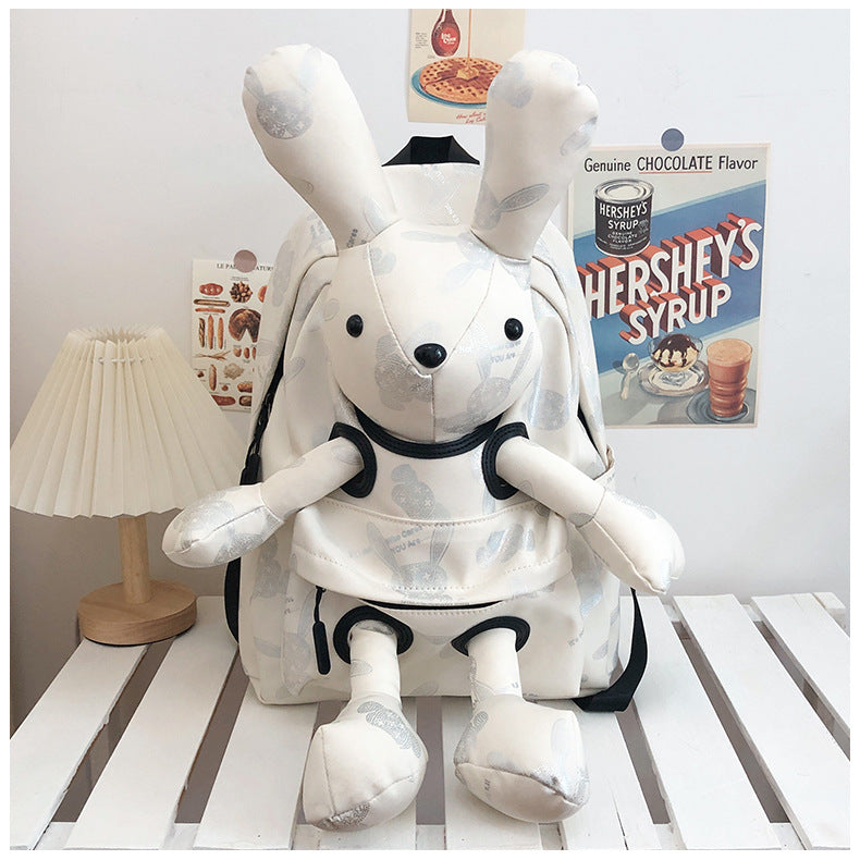 Stylish Doll Cute Rabbit Cartoon Three-dimensional Leisure Backpack