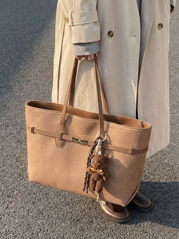 Women's Large Capacity Frosted Big Decoration Women's Shoulder Bag