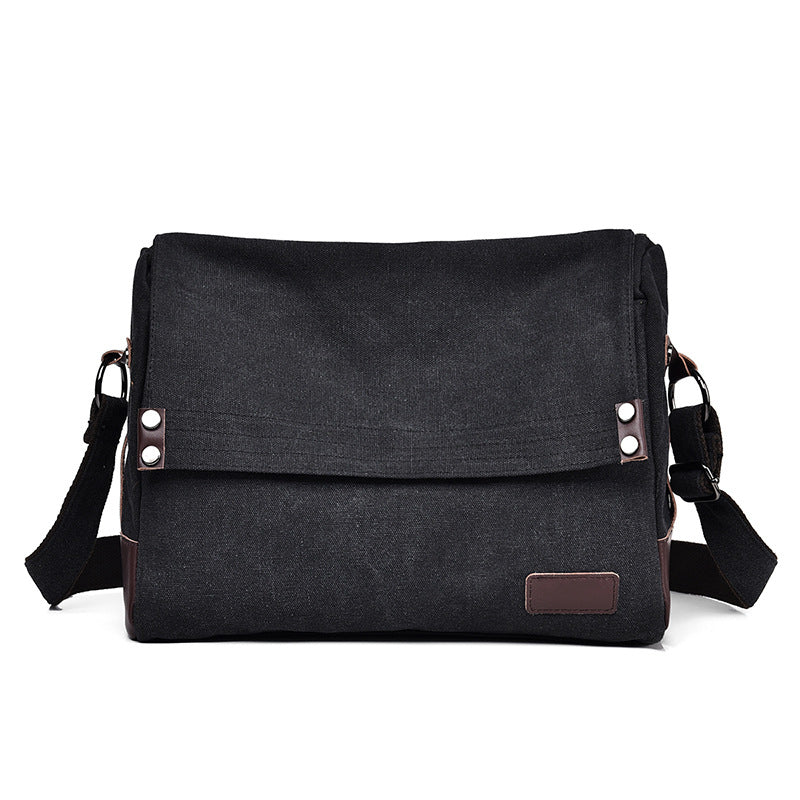 Men's Simple Canvas Leisure Large Capacity Portable Men's Messenger Bag