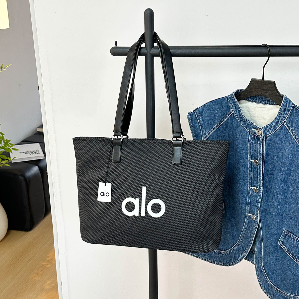 Women's Style Simple Letter Canvas Commuter Large Tote Bag