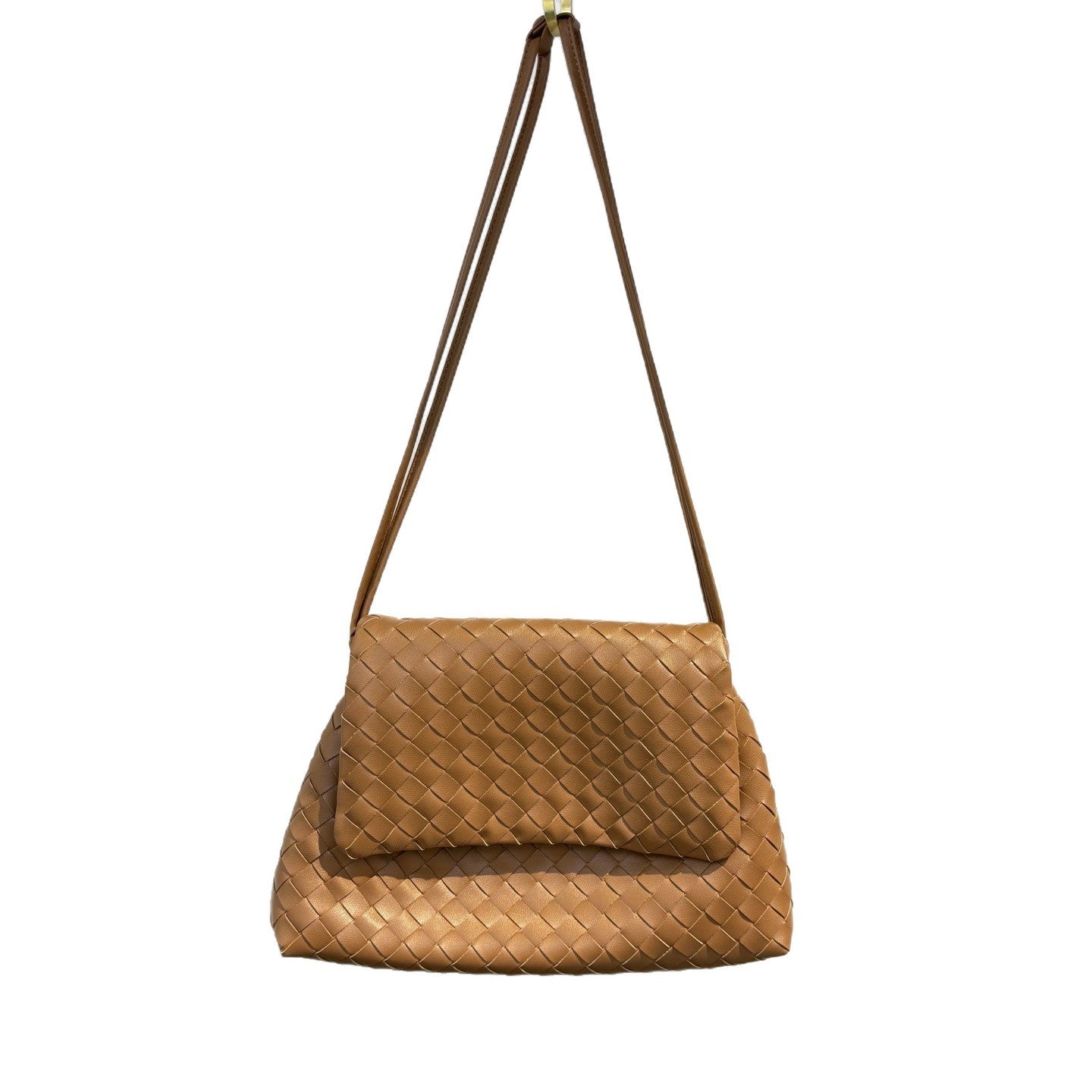 Hand-woven Flip Drawstring Simple Loose Woven Women's Shoulder Bag