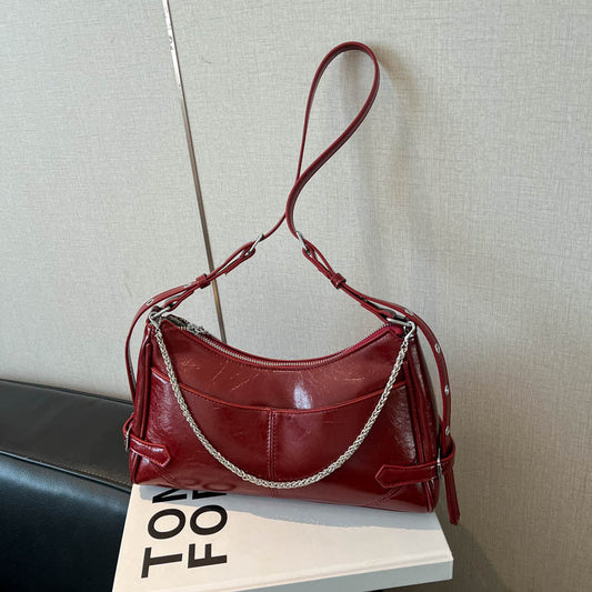 Women's Fashion Trendy Versatile Chain Large Capacity Underarm Bag