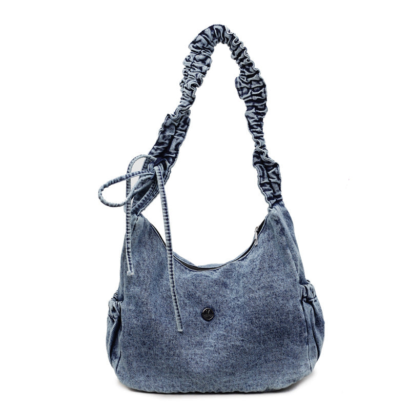 Women's Dumpling Large Capacity Lightweight Canvas Denim Bucket Bag
