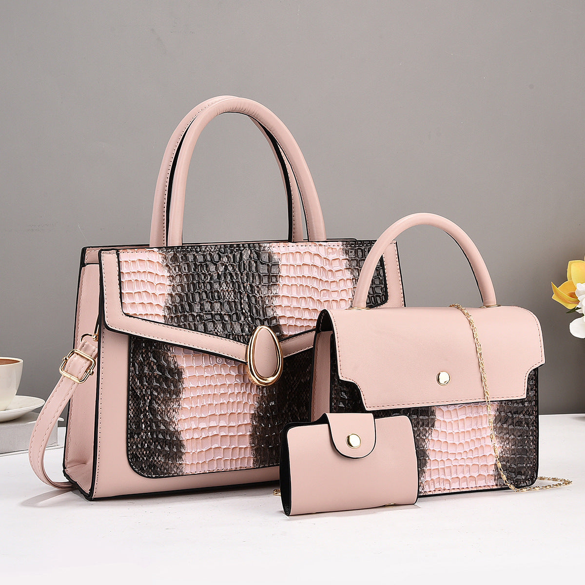 Women's Mother Contrast Color Fashion Trendy Large Bucket Bag