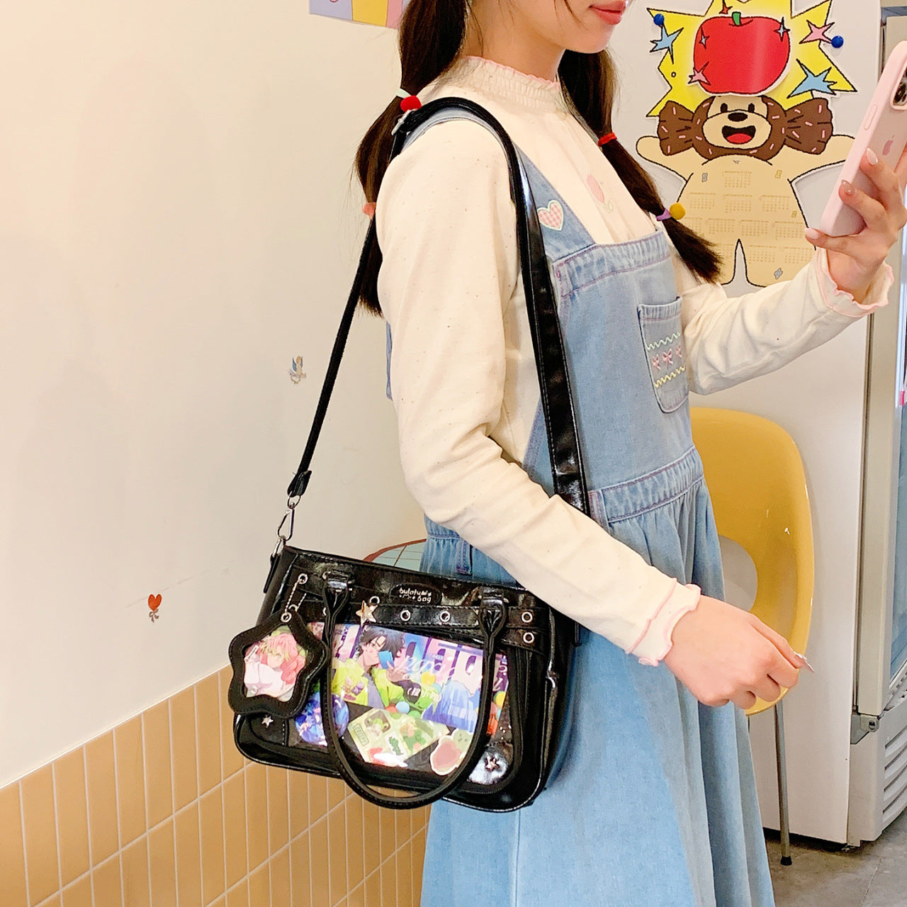 Women's Wu Dong Shop Transparent Bar Two-dimensional Tote Bag
