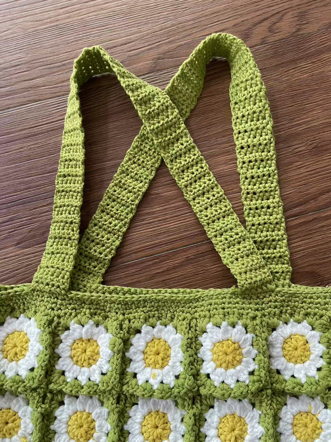 Women's Little Daisy Flower Literary Hand-woven Bags