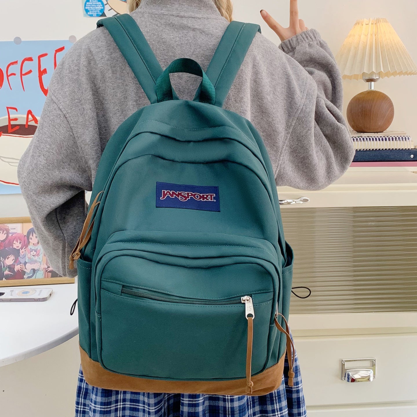 Women's & Men's Korean Style Fashion Simple Large Capacity Solid Color Leisure Backpack