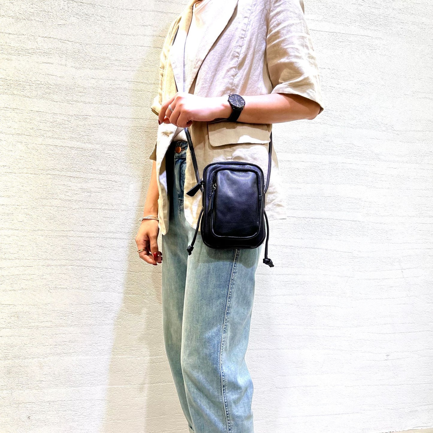 Women's & Men's Genuine Leather Handmade First Layer Cowhide Mobile Phone Bag