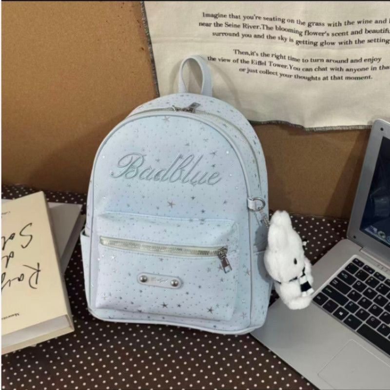 Versatile Style Starry Embroidered Korean Fashion Out Leisure Backpack