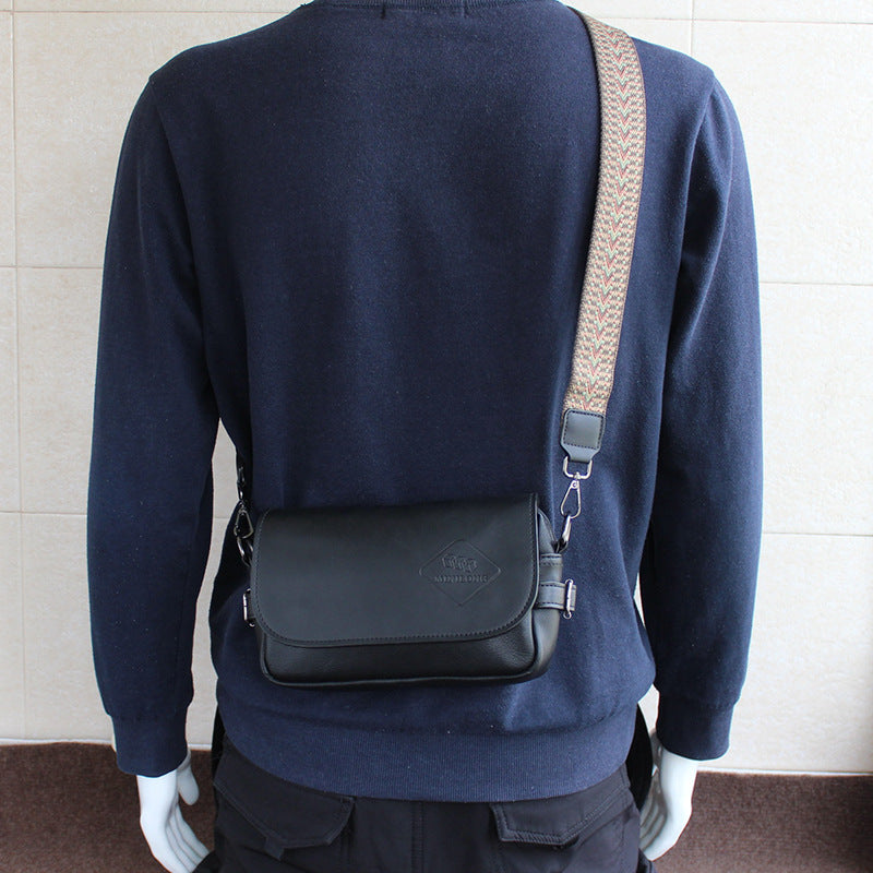 Men's Style Soft Leather Textured One Retro Bags