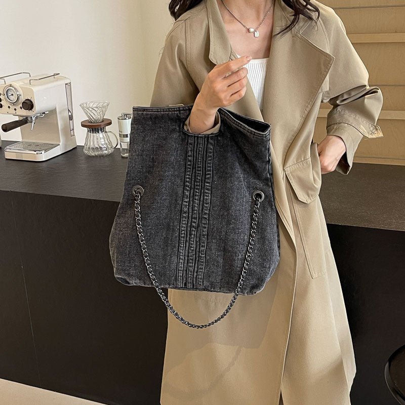 Women's Style Denim Chain One Commuter Large Capacity Women's Messenger Bag