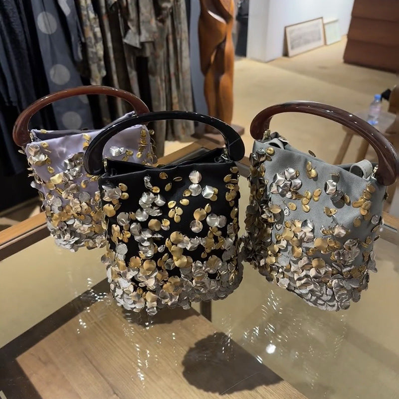 Women's Western Style Exquisite Sequins Portable Handmade Women's Handbag