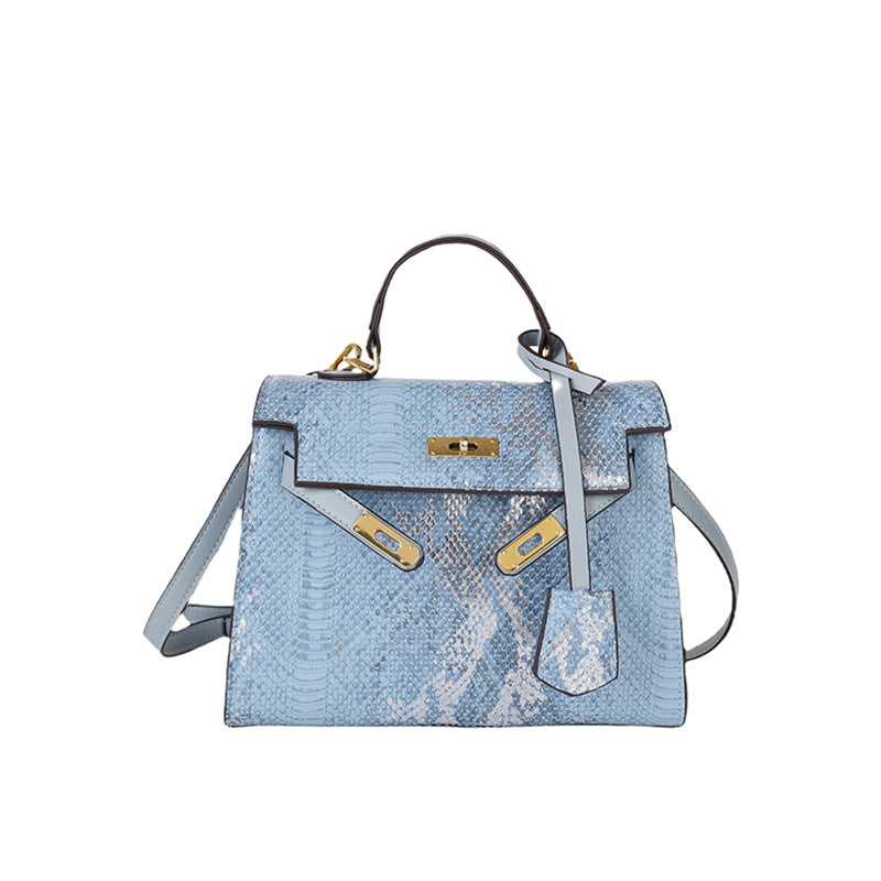 Women's Retro Fashion Snake Pattern Portable Kelly Bags