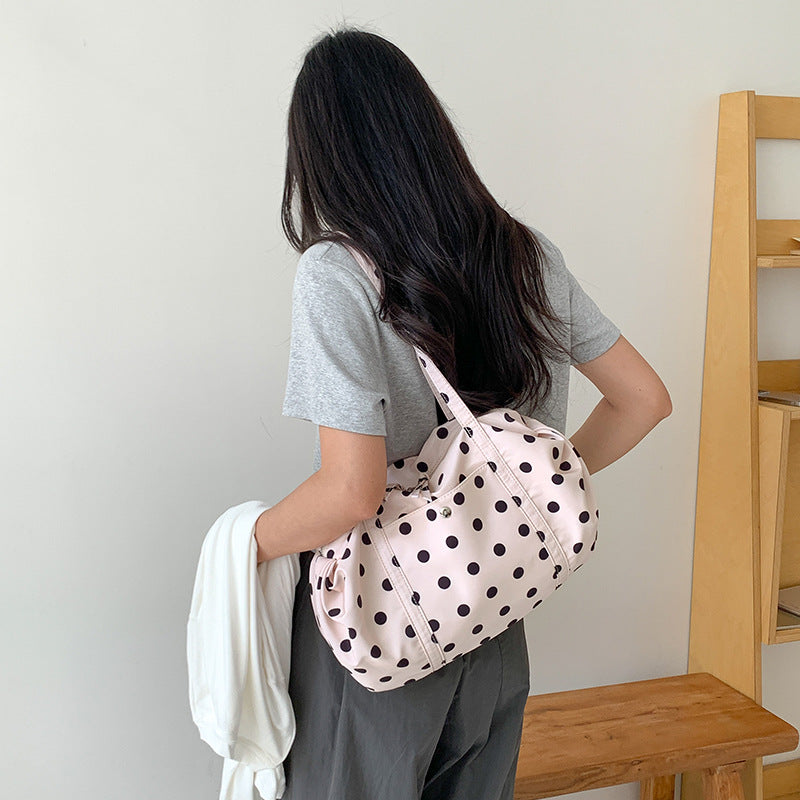 Women's High-grade Polka Dot Top Handled Fashion Large Capacity Women's Shoulder Bag