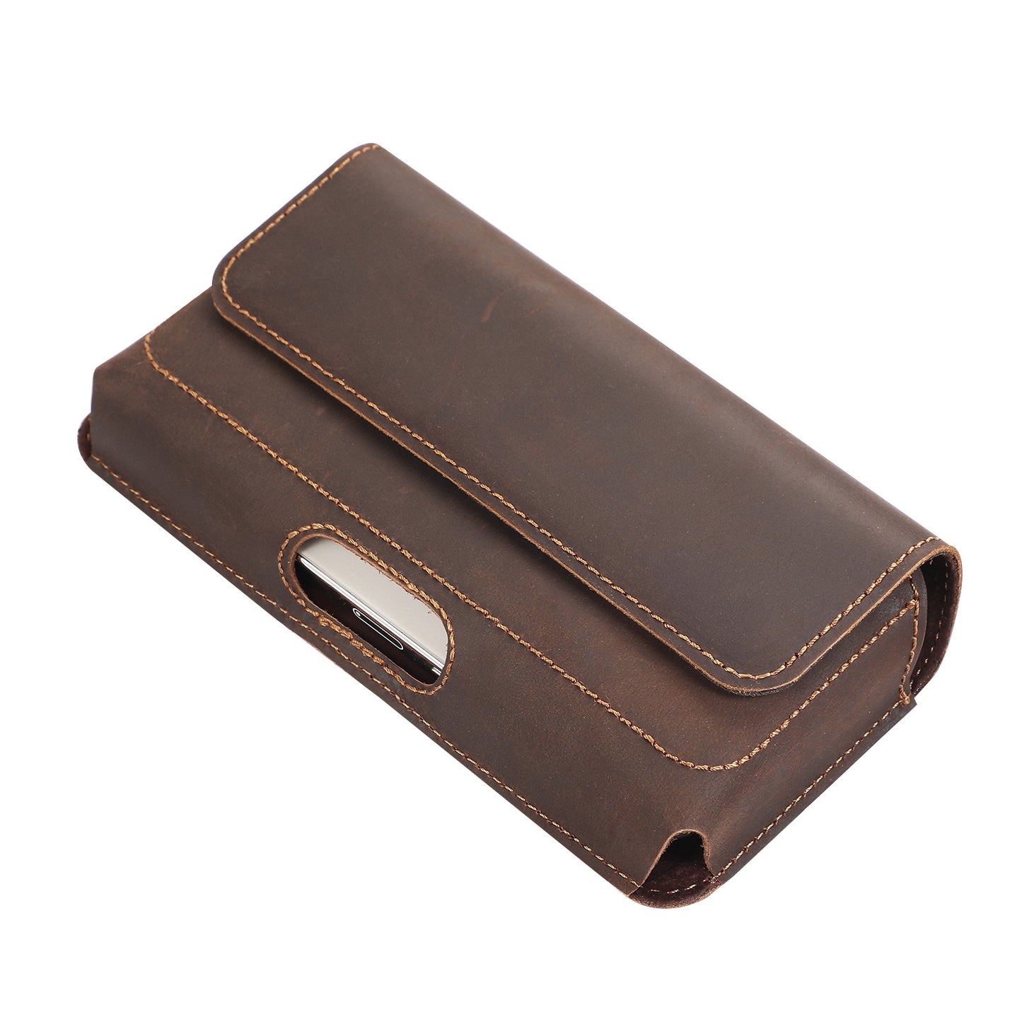 Men's Old Work First Layer Cattlehide Cover Phone Bags