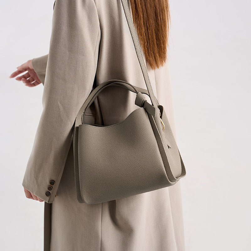 Women's Popular Texture Large Capacity Portable Elegant Bucket Bag