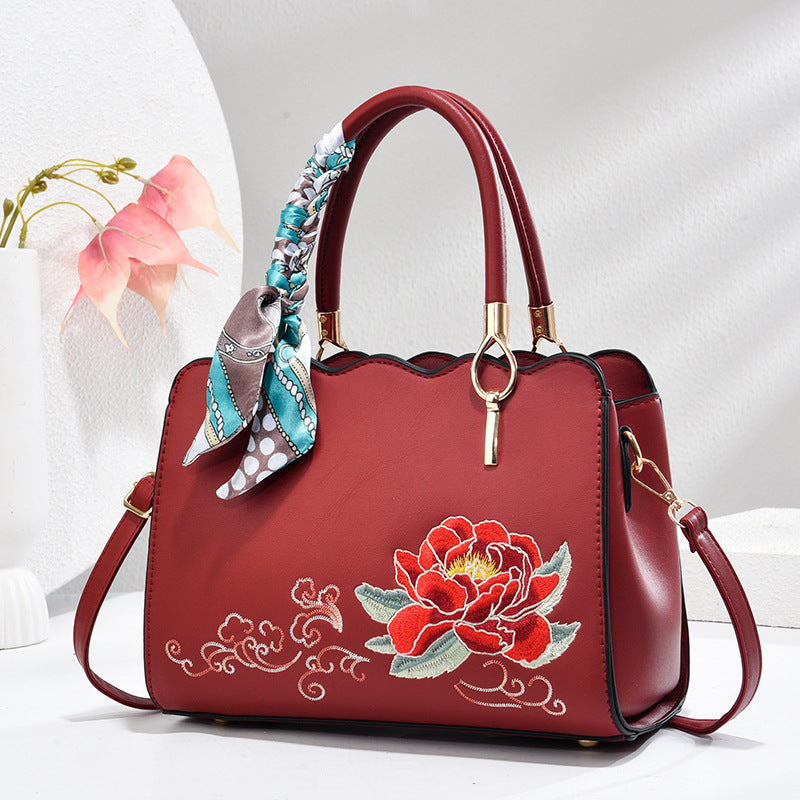 Women's Large Capacity Fashionable Simple Embroidery Mother's Day Women's Handbag