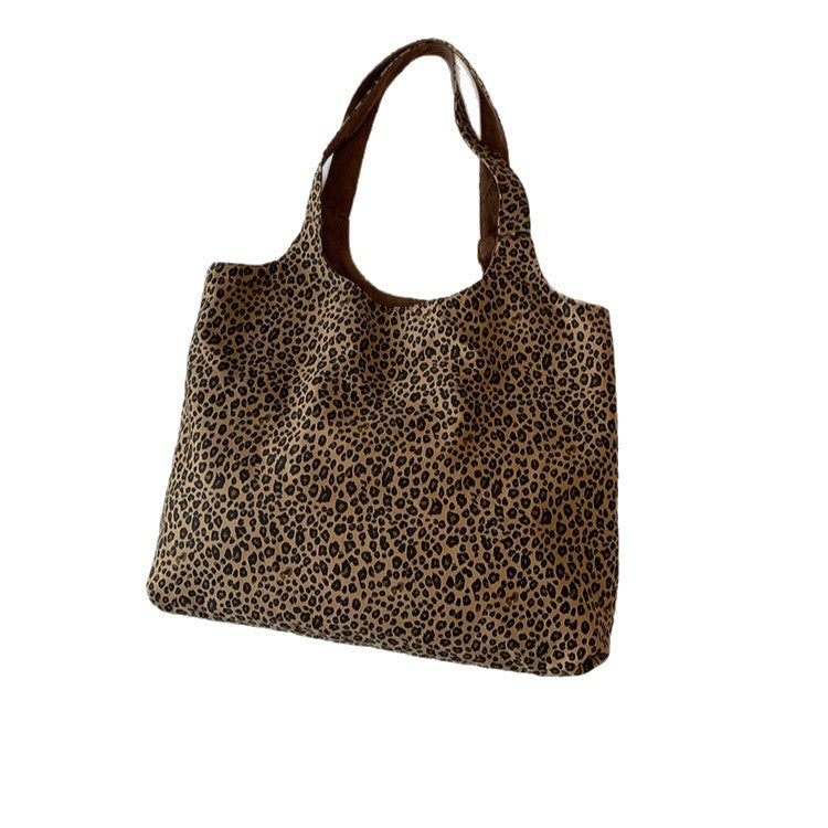 Women's Autumn Leopard Print Pink Duplex Printing Women's Shoulder Bag