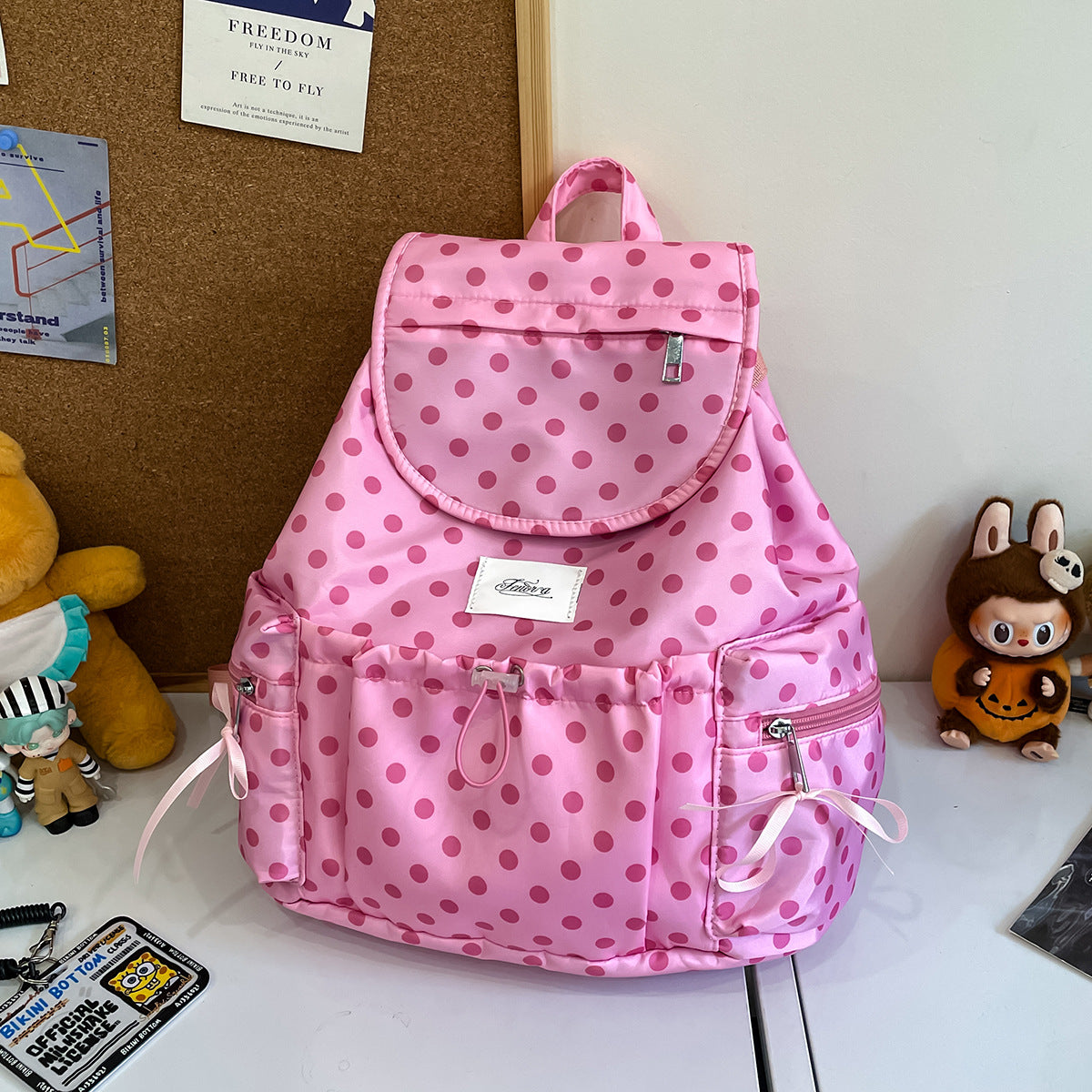 Women's Capacity Fashion Excursion Polka Dot Personality Women's Backpack