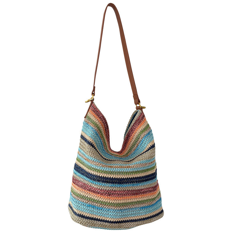 Women's Summer Straw Woven Dopamine Leisure Large Bags