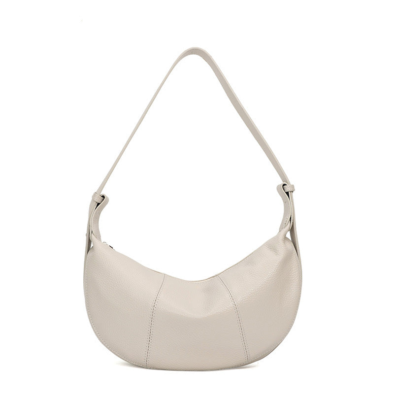 Women's Leather Croissant Selenodont Niche High Sense Underarm Bag
