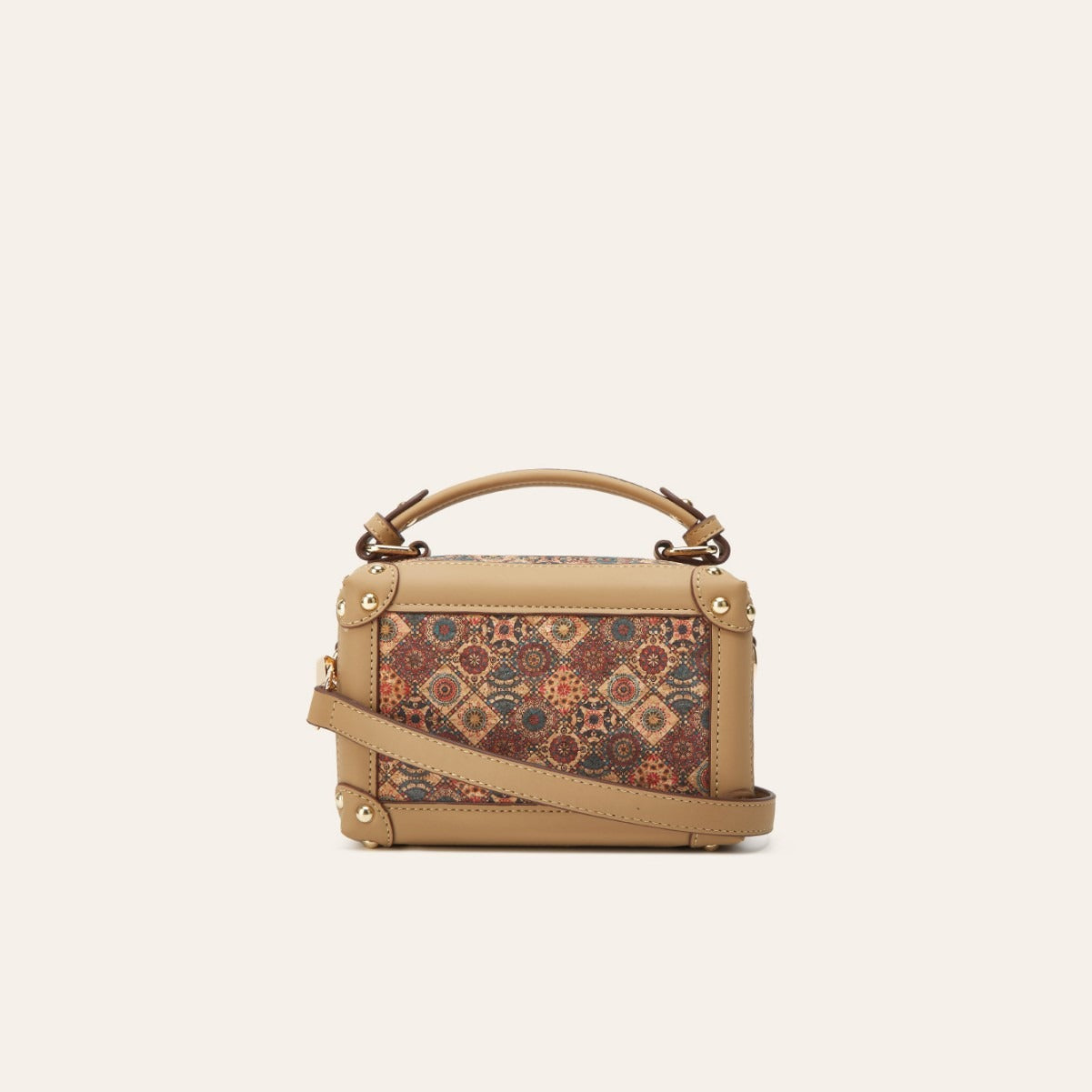 Women's Ethnic Print Cork Bark Bohemian Fashion Makeup Bag