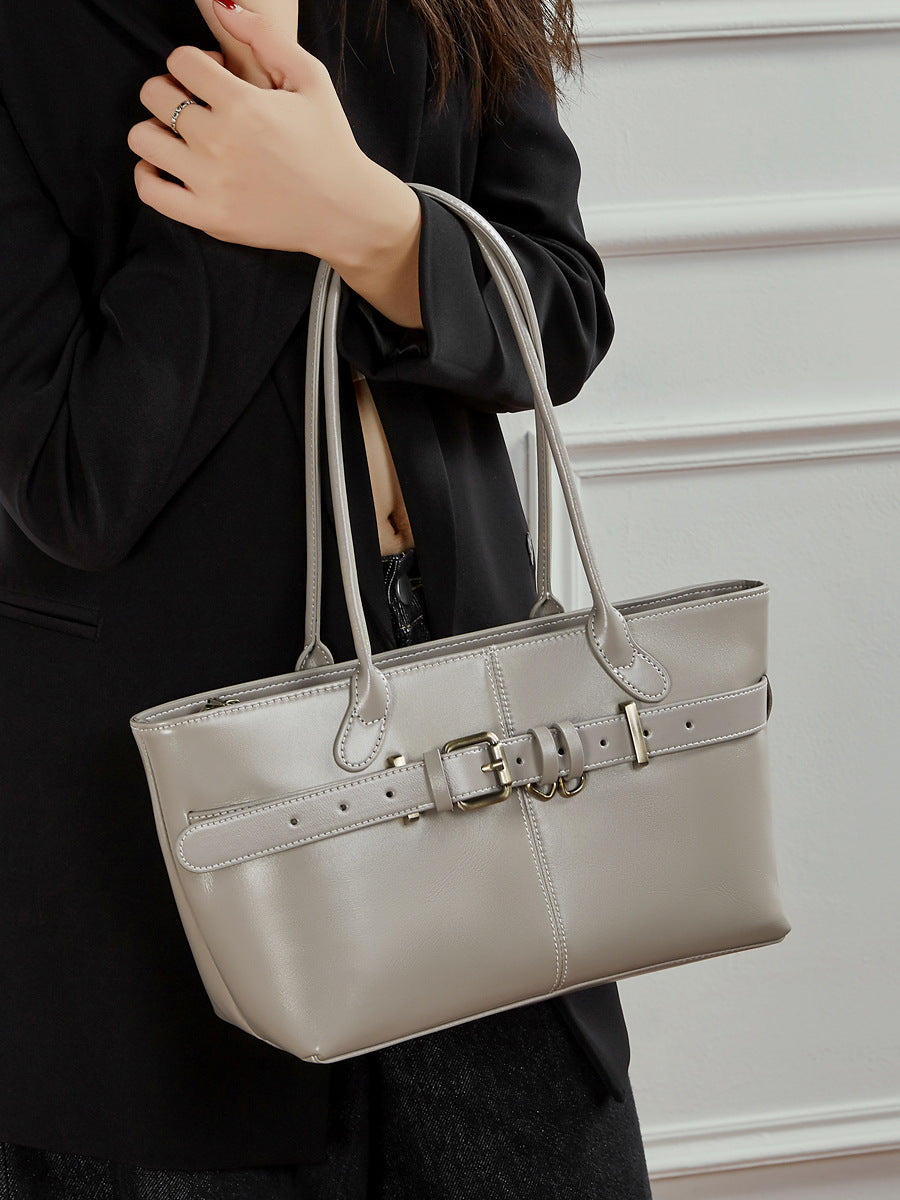 Women's Genuine Leather Winter Niche Commuter Vegetable Women's Shoulder Bag
