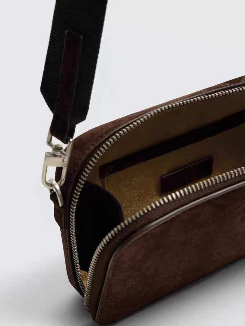 Fashion Beautiful Durable Men's Suede Leather Men's Messenger Bag