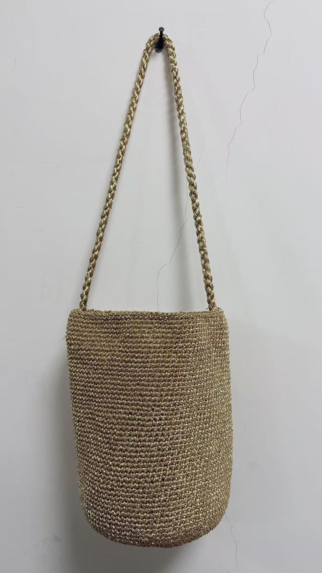 Design Woven Simple Sier Handmade Weaving Women's Messenger Bag