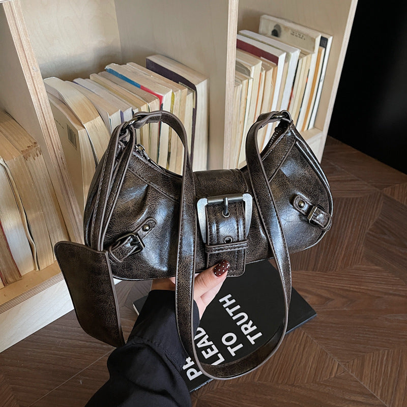 Women's American Retro Commuting Elegant Motorcycle Trendy Fashion Women's Messenger Bag