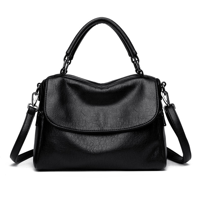 Women's Boston Fashionable Portable Soft Leather Large Women's Handbag