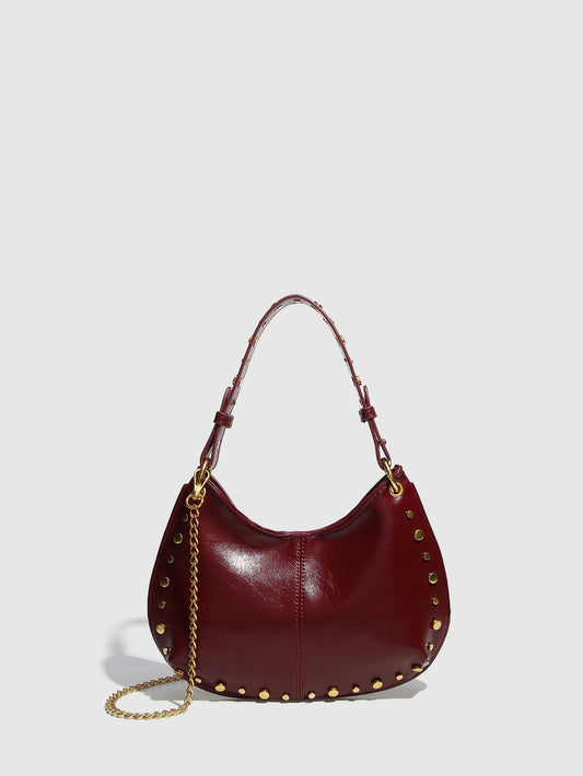 Women's Fashion Trend Underarm Rivet Chain Boston Bags