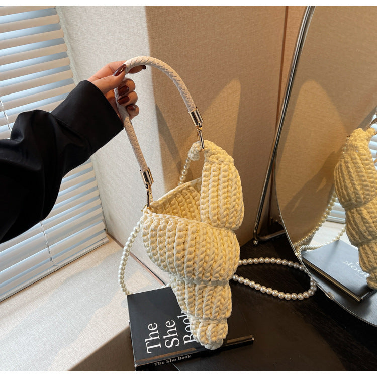Women's Hollow Crocheted Large Capacity Wool Conch Style Vacation Women's Shoulder Bag