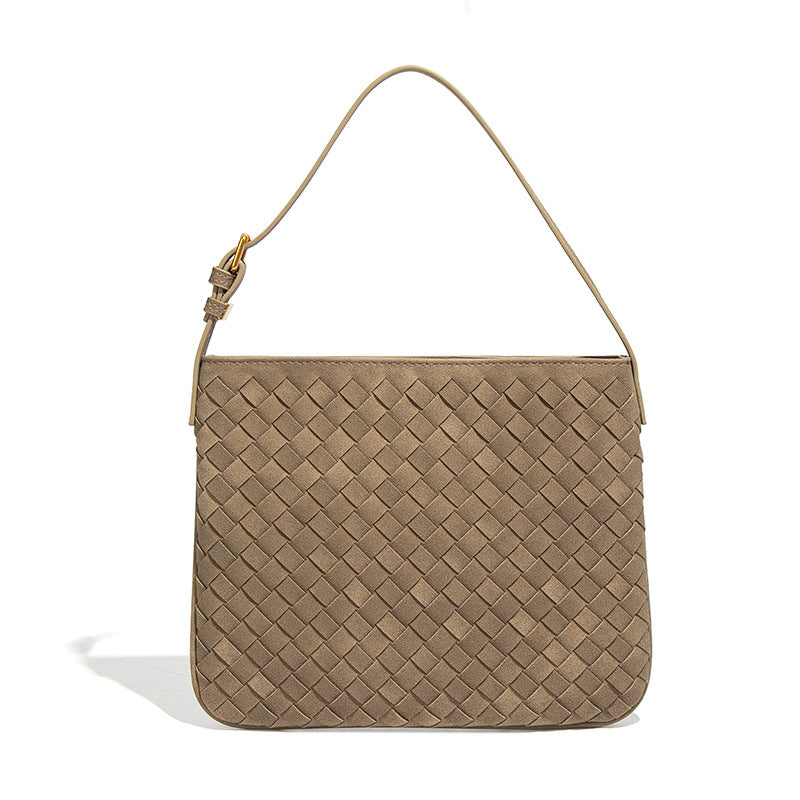 Women's Frosted Portable Underarm Retro Woven Simple Handbags