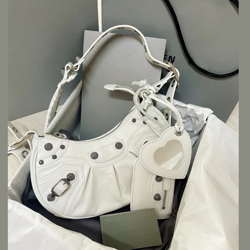 Women's Rivet Tassel Three-in-one January Tooth Fold Underarm Bag
