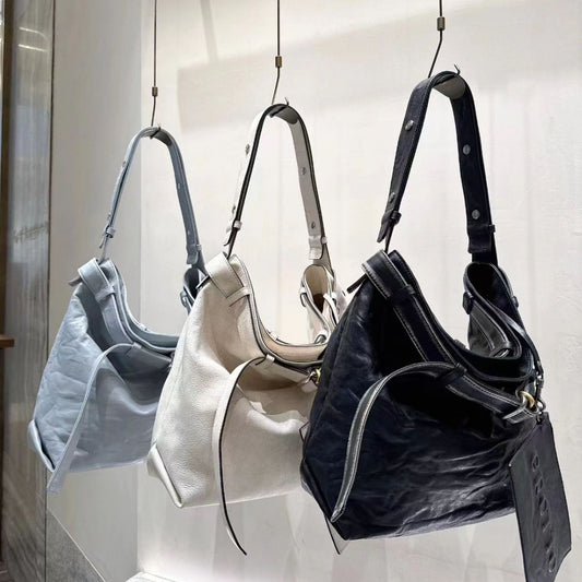 Le Simple Pleated Leather Wandering Son Mother Bags