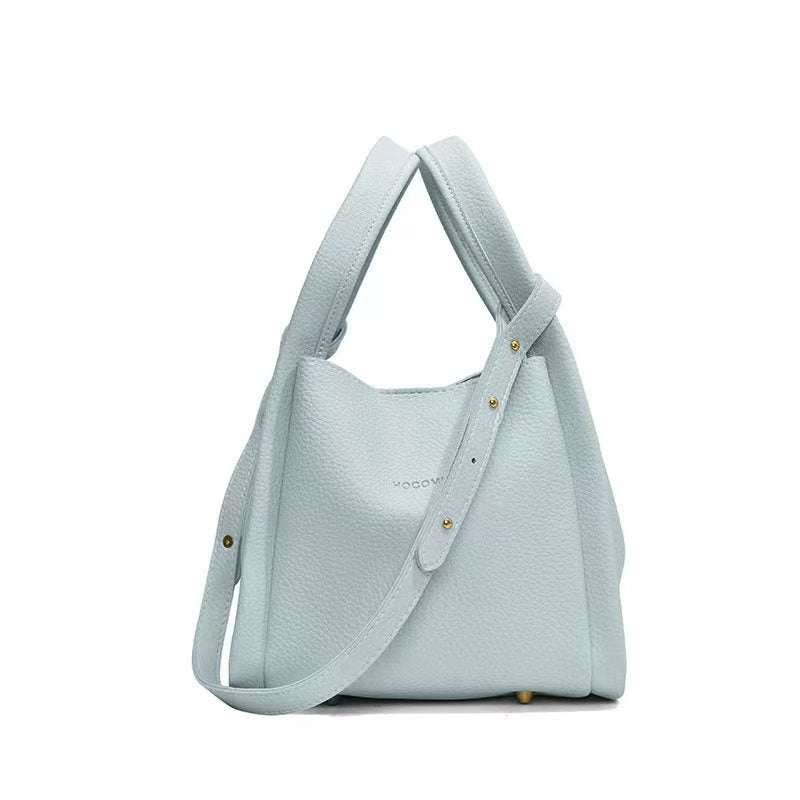 Women's Fashion Lychee Pattern Simple Korean Style Bucket Bag