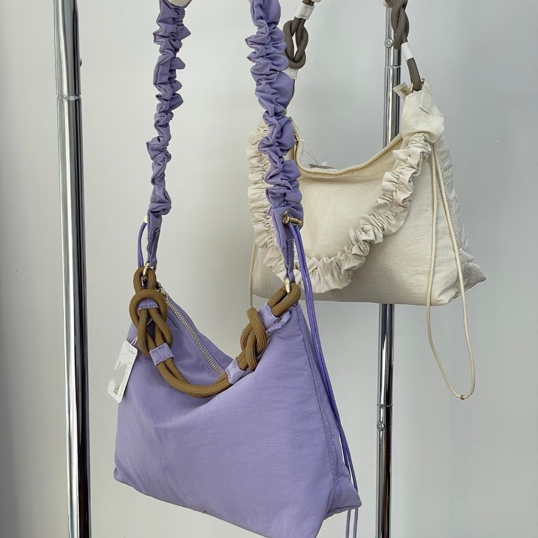 Underarm Drawstring Ruffle Fashion Commuter Dumplings Women's Messenger Bag