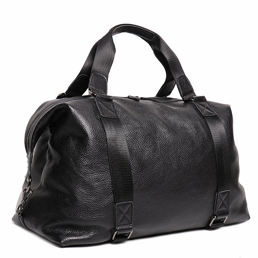 Men's Leather Portable Short Business Trip Cowhide Large Capacity Men's Messenger Bag