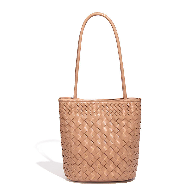 Women's Simple Fashion Woven Large Capacity French Laziness Vegetable Basket Tote Bag