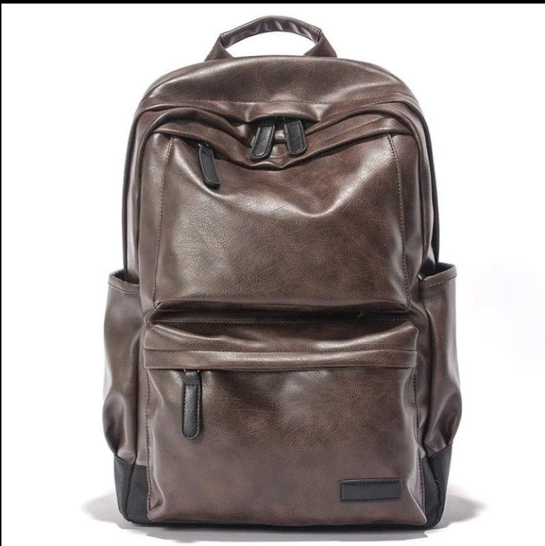 Beautiful Men's Leather Fashion Trend Computer Leisure Backpack